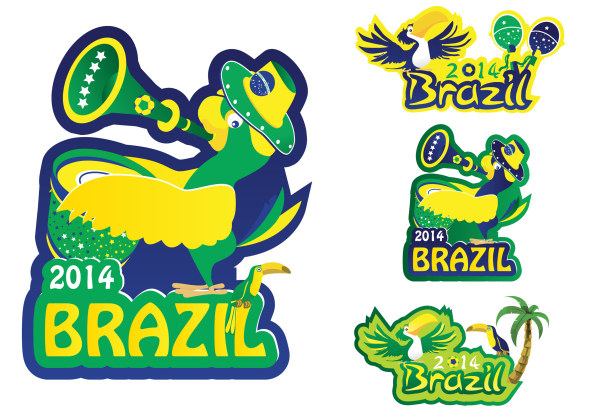 Creative 2014 Brazil World Cup logos vector material