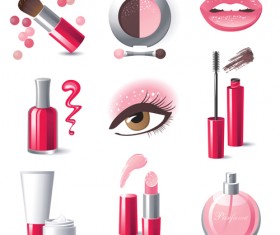 Creative cosmetics and makeup vector icons