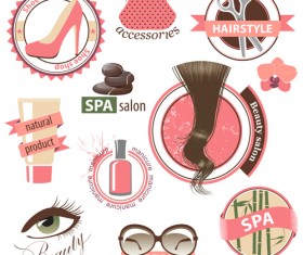 Creative makeup logos and labels vector