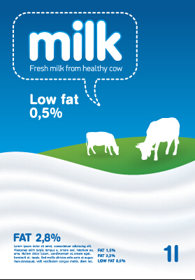 Creative milk advertising poster vectors 04