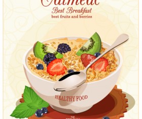 Creative oatmeal advertising poster vector