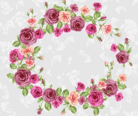 Creative rose pattern with frame design graphics vector