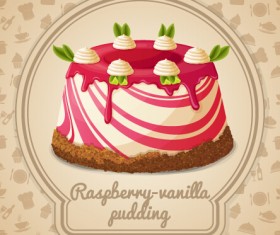 Cute cake card design vectors 03