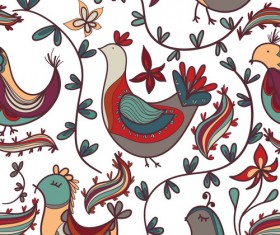 Cute floral ornaments vector seamless pattern 01