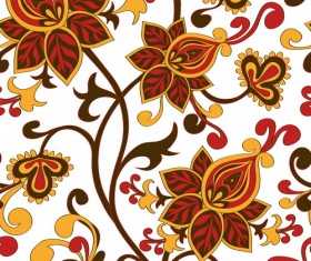 Cute floral ornaments vector seamless pattern 02