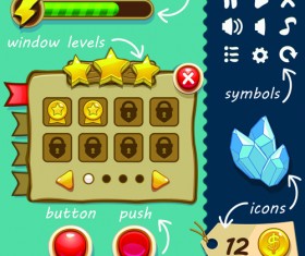 Cute game button and other design elements 02