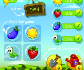 Cute game button and other design elements 03