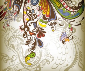 Decorative floral pattern vector background art 03