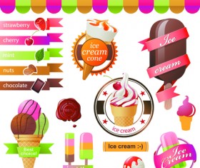 Different flavors ice cream vector