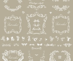 Elegant floral frame with ornament elements vector 01