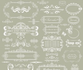 Elegant floral frame with ornament elements vector 02