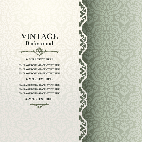 Elegant floral vintage backgrounds vector 01