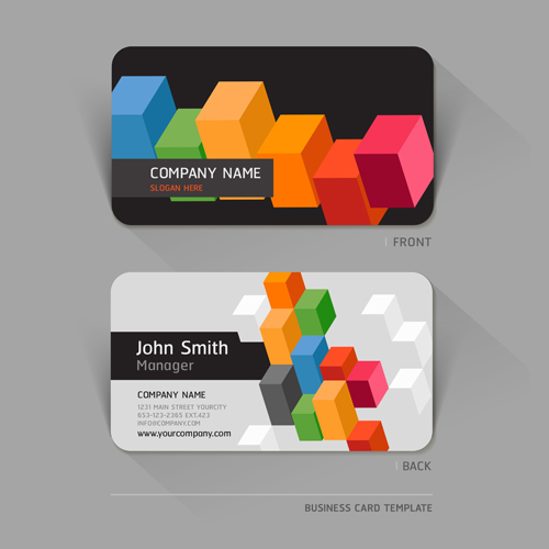 Excellent modern business card vector material 04