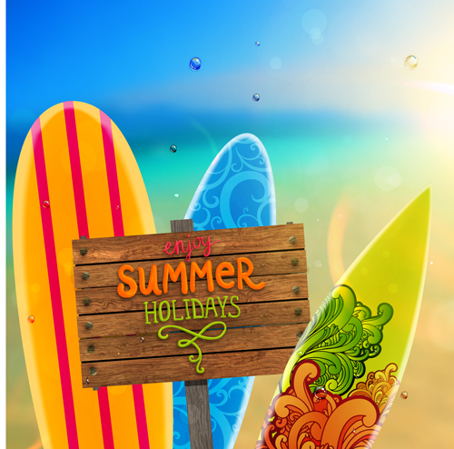 Excellent summer holidays background vector 01
