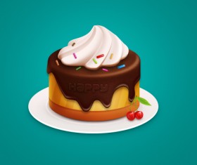 Exquisite cakes icon psd graphics