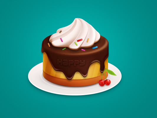 Exquisite cakes icon psd graphics