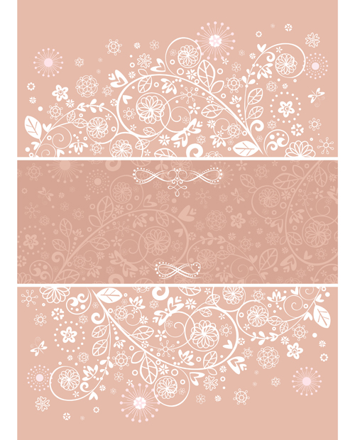 Floral decor patterns background vector 02