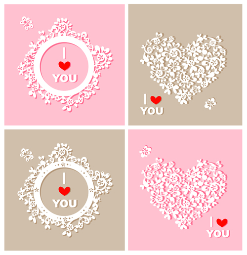 Floral heart and clock vector