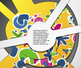 Floral layer background art vector 03