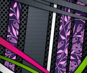 Floral layer background art vector 04