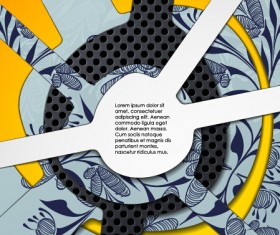 Floral layer background art vector 05