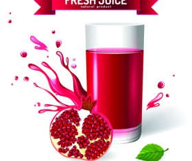 Fresh Juice with ribbon design graphic vector 03