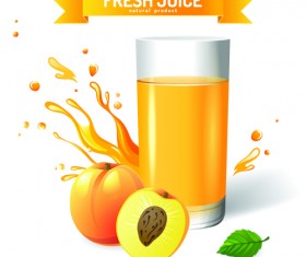 Fresh Juice with ribbon design graphic vector 04