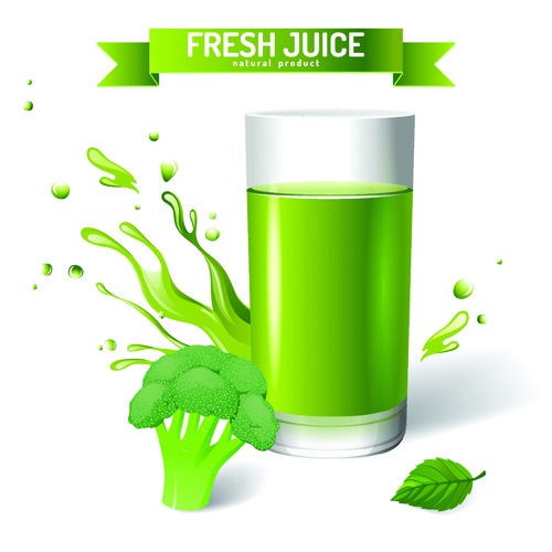 Fresh Juice with ribbon design graphic vector 06
