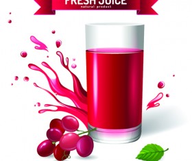 Fresh Juice with ribbon design graphic vector 07