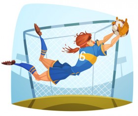 Funny cartoon sporting design vector 02