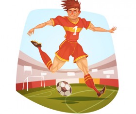 Funny cartoon sporting design vector 03