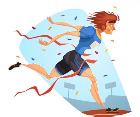 Funny cartoon sporting design vector 05