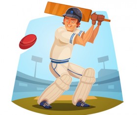 Funny cartoon sporting design vector 06
