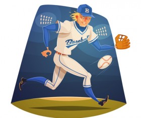 Funny cartoon sporting design vector 07