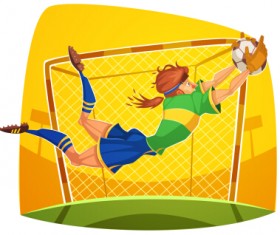 Funny cartoon sporting design vector 08