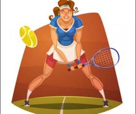 Funny cartoon sporting design vector 10