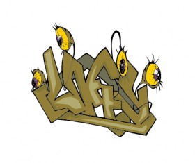 Funny graffiti alphabet design vector 19