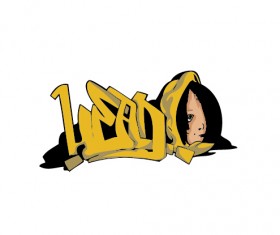 Funny graffiti alphabet design vector 21