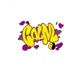 Funny graffiti alphabet design vector 22