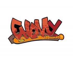 Funny graffiti alphabet design vector 23