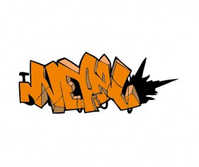 Funny graffiti alphabet design vector 24