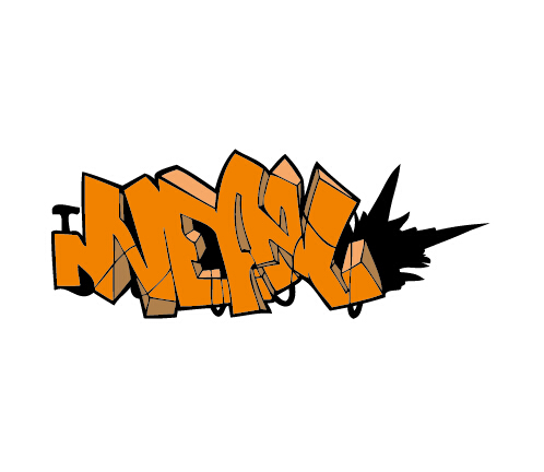 Funny graffiti alphabet design vector 24