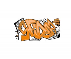 Funny graffiti alphabet design vector 26