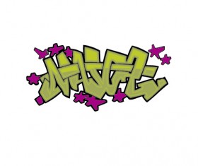 Funny graffiti alphabet design vector 27
