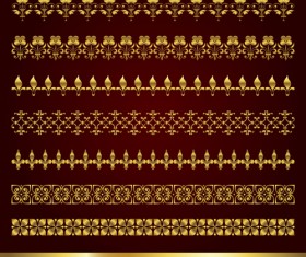 Golden border and corner decorative elements vector 05