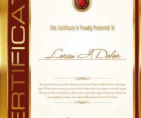 Golden frame certificate template vector 01