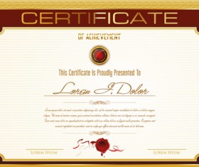 Golden frame certificate template vector 03