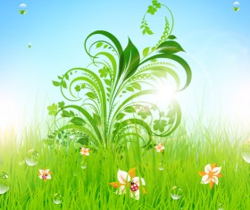 Grass floral and natural vector