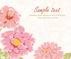 Hand drawn pink flower background vector