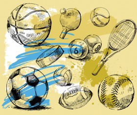 Hand drawn with graffiti sport background art vector 03